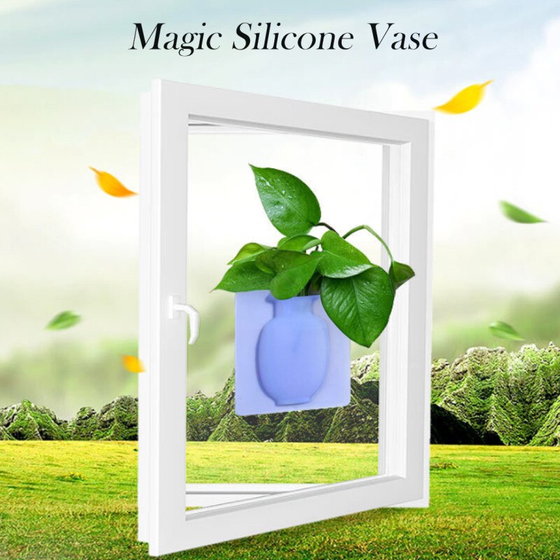 4 PCs Wall Mounted Sticky Vases – Decorative Flower Display Plant Holders for Home Wall Decor