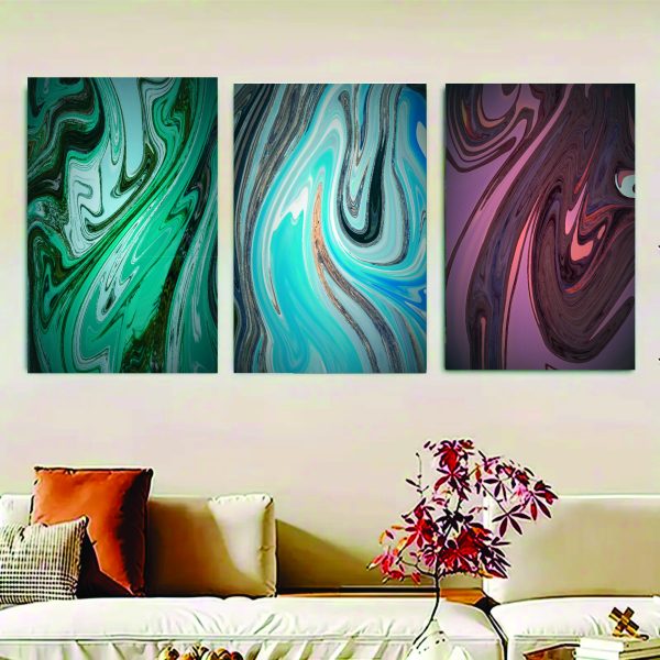 Set of 3 Sky Sticky Canvas – Self-Adhesive Wall Frames for Home Decor