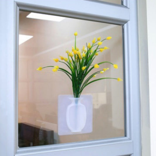 4 PCs Wall Mounted Sticky Vases – Decorative Flower Display Plant Holders for Home Wall Decor