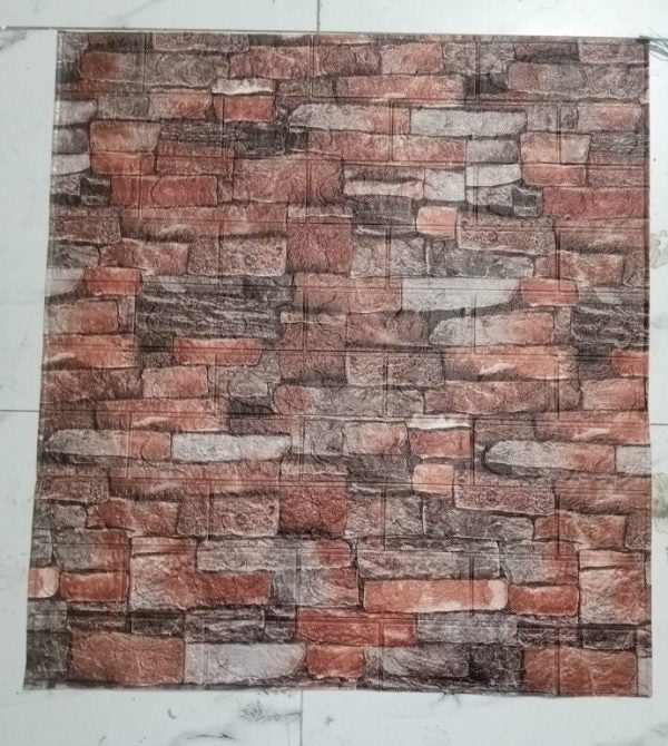 Brown 3D Faux Brick Wall Sticker – Waterproof Self-Adhesive Wallpaper for Bedroom & Living Room Decor (1 Piece)