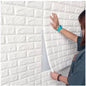 3D White Brick Wall Sticker – Waterproof, Self-Adhesive Wallpaper (70×77 cm)