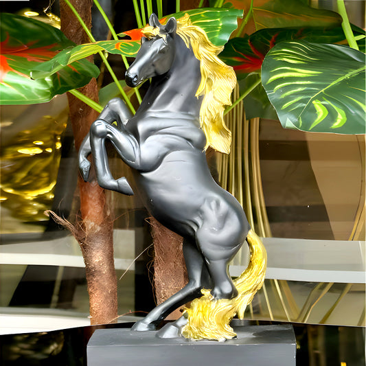 Majestic Gold-Plated Horse Statue – Luxury Home Decor Accent & Timeless Showpiece