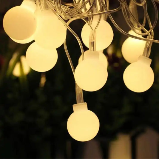 5M LED Fairy String Lights with 50 Ball Bulbs – Warm Decorative Lights for Home & Outdoor Use