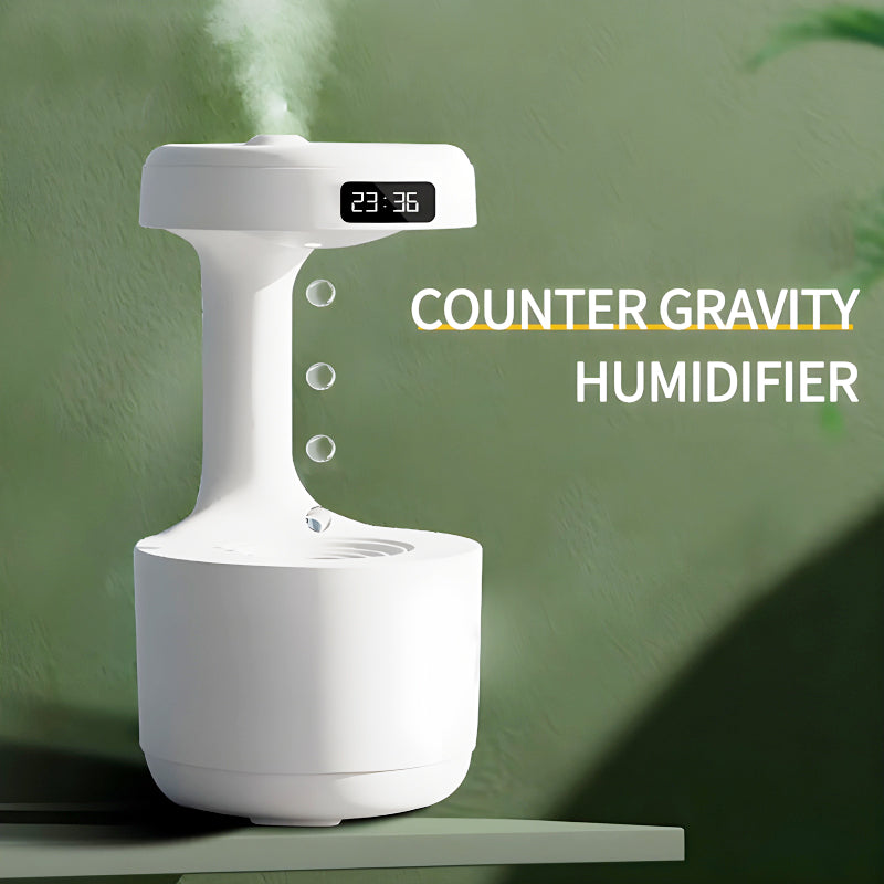 600ml Anti-Gravity Cool Mist Humidifier with Clock & Aroma Diffuser – LED Display for Office & Bedroom4