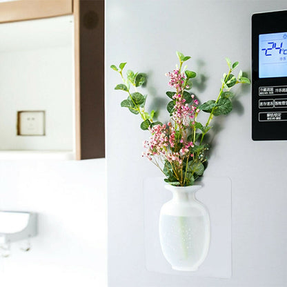 4 PCs Wall Mounted Sticky Vases – Decorative Flower Display Plant Holders for Home Wall Decor