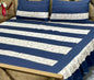 Luxury Frill Patchwork Double Bedsheet Set – 3 Pcs