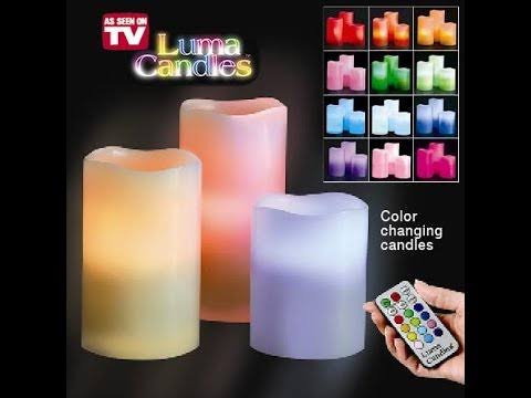 Magic Color Changing Wax Candles with Remote – Set of 3 (Random Colors)0