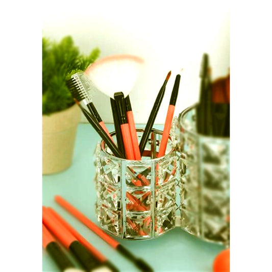 Elegant Crystal Vase & Storage Basket | Multi-Purpose Home Decor Organizer