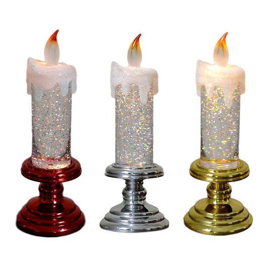 LED Flameless Glitter Water Candle – Color Changing Creative Votive Light Lamp for Home & Festive Deco