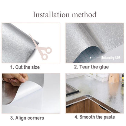 40x200cm Oil-Proof Waterproof Kitchen Wall Sticker – Self-Adhesive Aluminum Foil Backsplash Cover